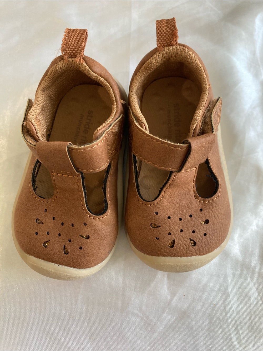 Stride Rite Brown Leather T-Strap Toddler Shoes